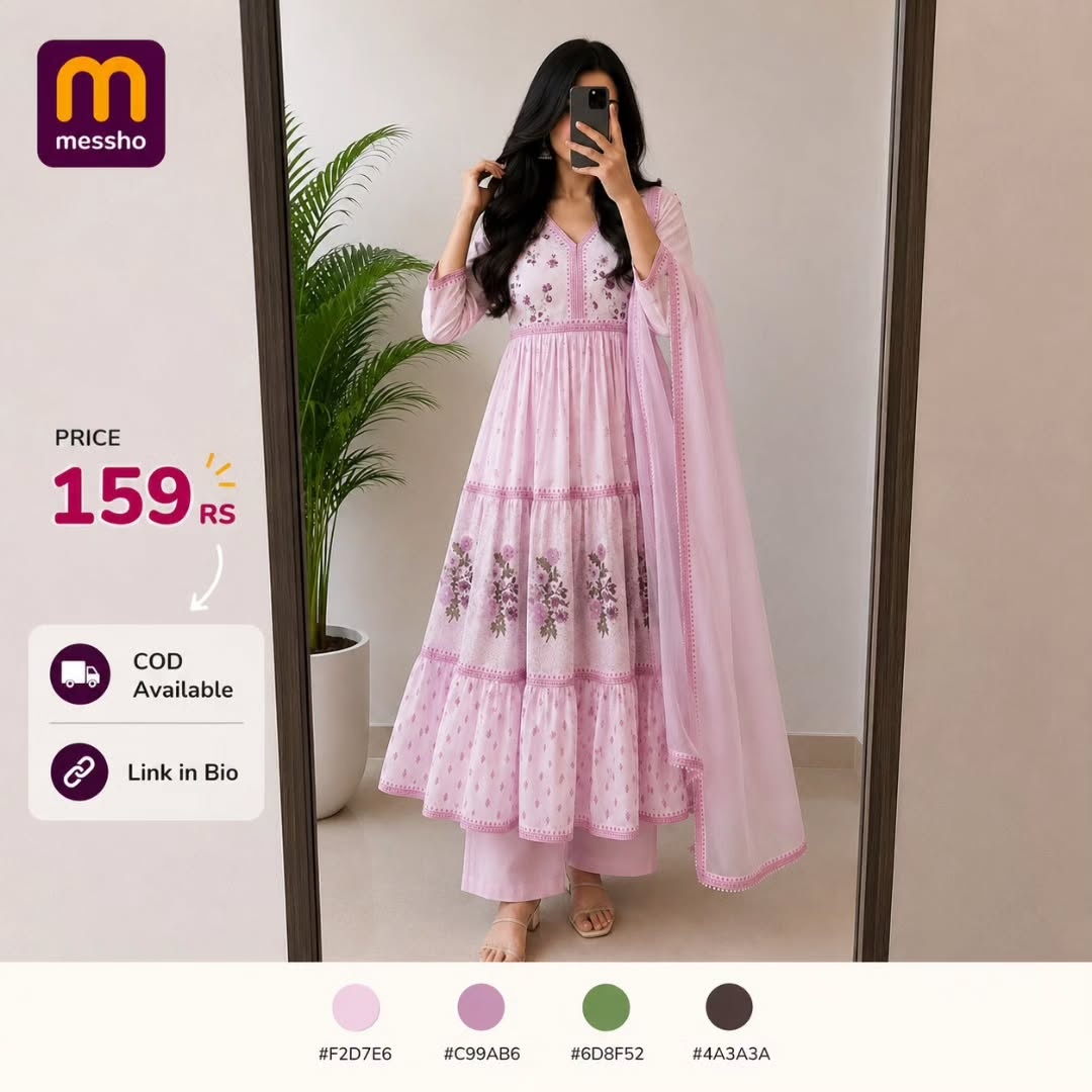 Women Floral Embroidered Panelled Thread Work Chanderi Silk Kurta with Trousers & With Dupatta
